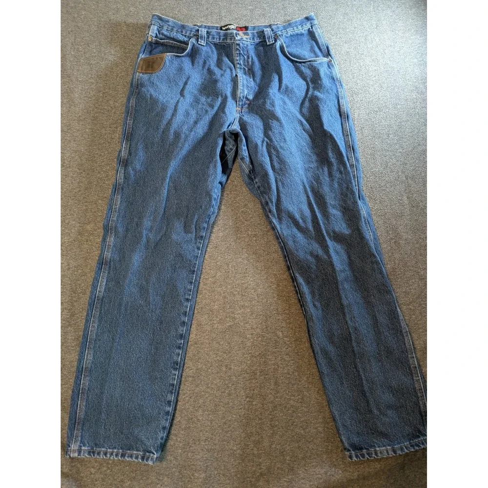 Wrangler Riggs Pants Mens 40X34 Blue Denim Carpenter Workwear‎ 100% Cotton